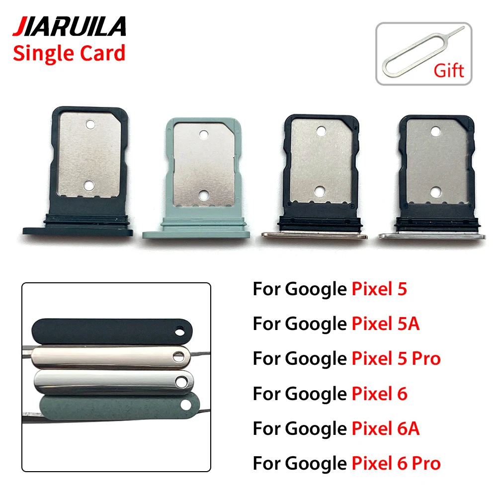 SIM 카드 트레이 칩 슬롯 서랍 홀더 어댑터 액세서리 부품 구글 픽셀 5 / 5 프로 / 5A / 6 프로 / 6A (싱글 카드)용