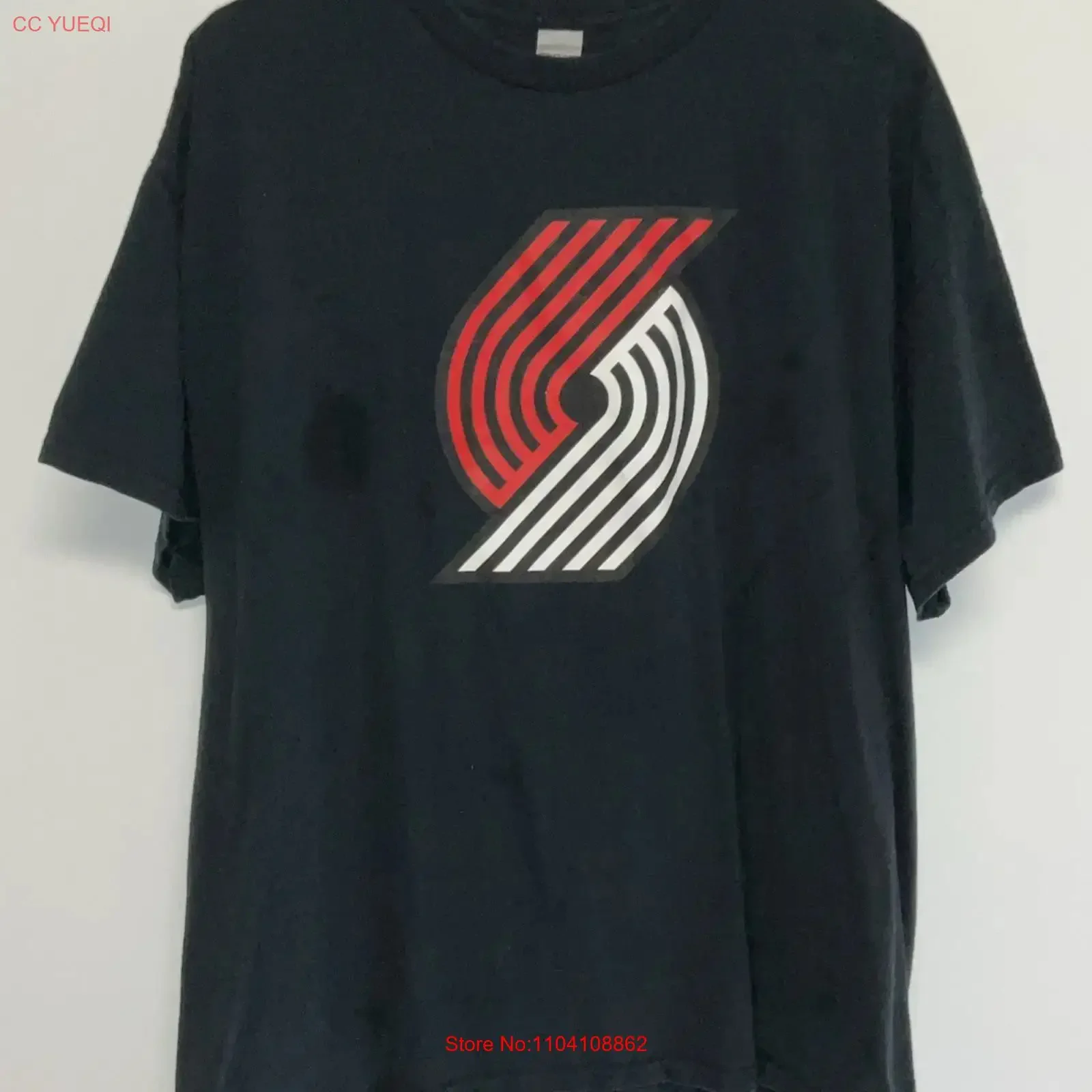 Portland Trailblazers  T Shirt Men s Extra Large Black vintage Washed graphic Breathable Casual Stretched Top For Everyday Wear
