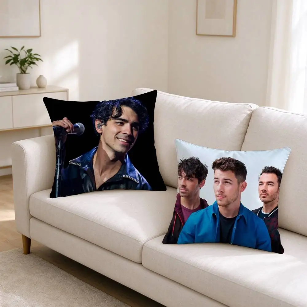 P-Pop Rock Trio Band J-Jonas Brothers  Pillow Case Square Double-Sided Sofa Cushion Cover Bedroom Bedside Pillow
