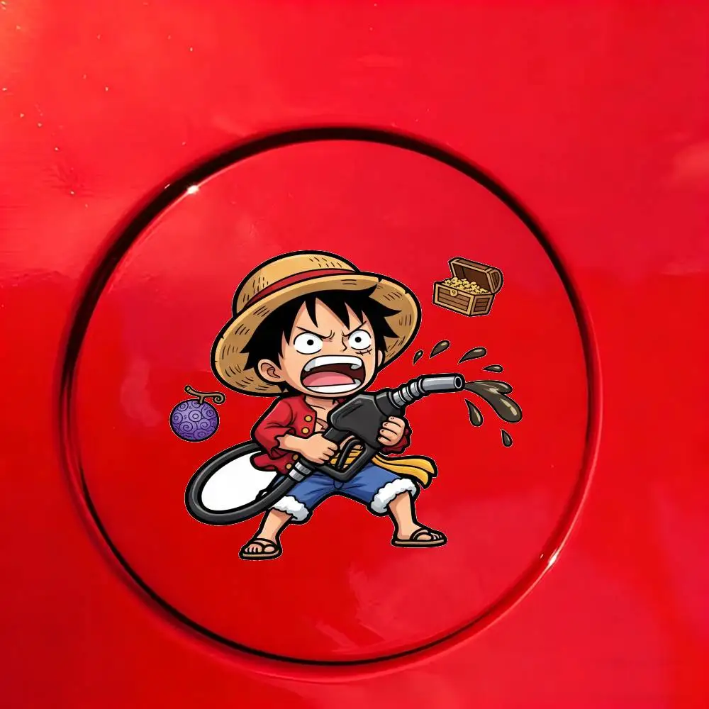 ONE PIECE LUFFY ZORO Personality Car Fuel Cap Sticker Universal Vehicle Fuel Tank Cover Decal - view 2