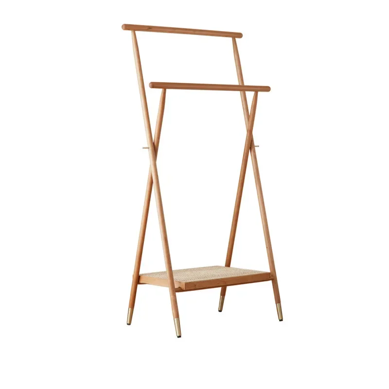 

Solid wood coat rack, floor to ceiling, black walnut, cherry wood, Japanese, Nordic, log, bedroom, furniture, vintage