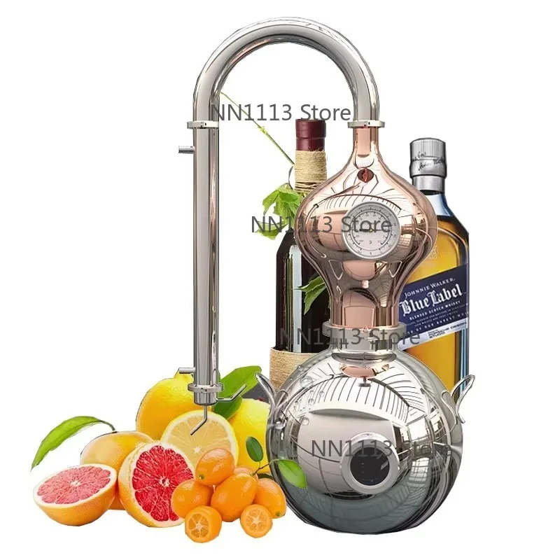 Pure Dew Machine Household Mini Essential Oil Distiller Pure Copper Brandy Distiller Whiskey Brewing Equipment