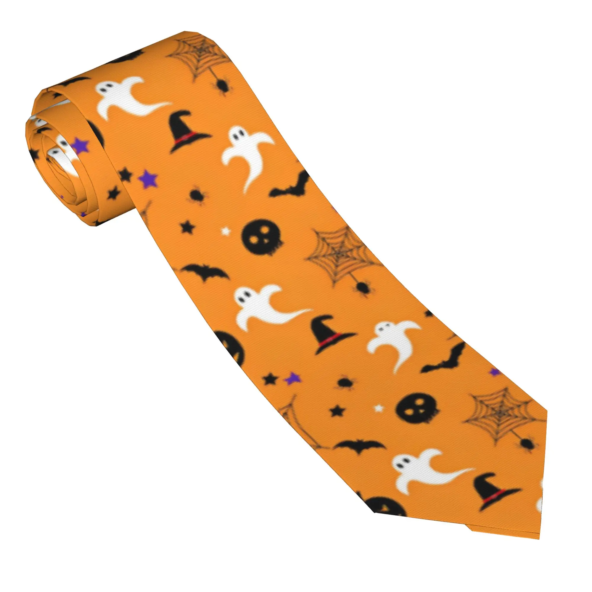 Halloween Pumpkins Ghosts Neckties 8 cm Trick or Treat Kawaii Neck Tie for Mens Narrow Shirt Accessories Cravat Cosplay Props