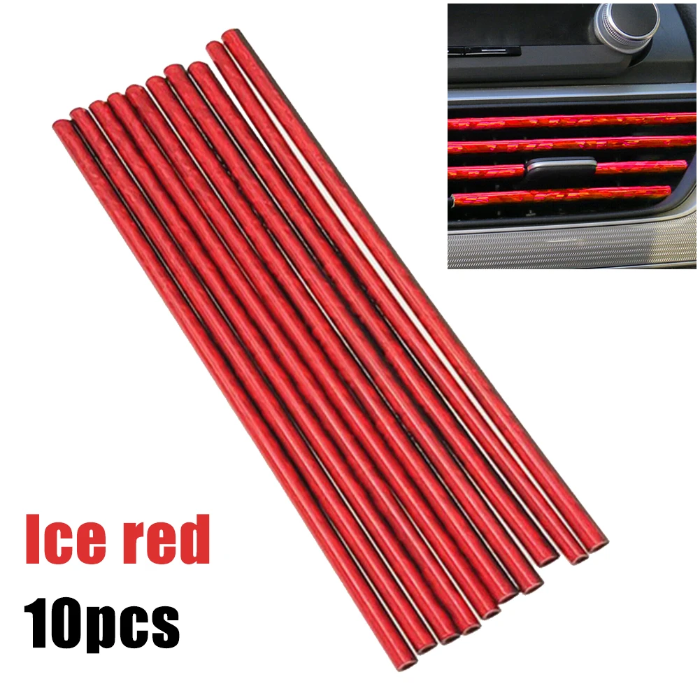 Car Air Conditioner Air Outlet Decoration Strip Cover 20/10PCs Interior Accessories Purple/ Ice Blue/ice Red Decorati 200x8x4mm