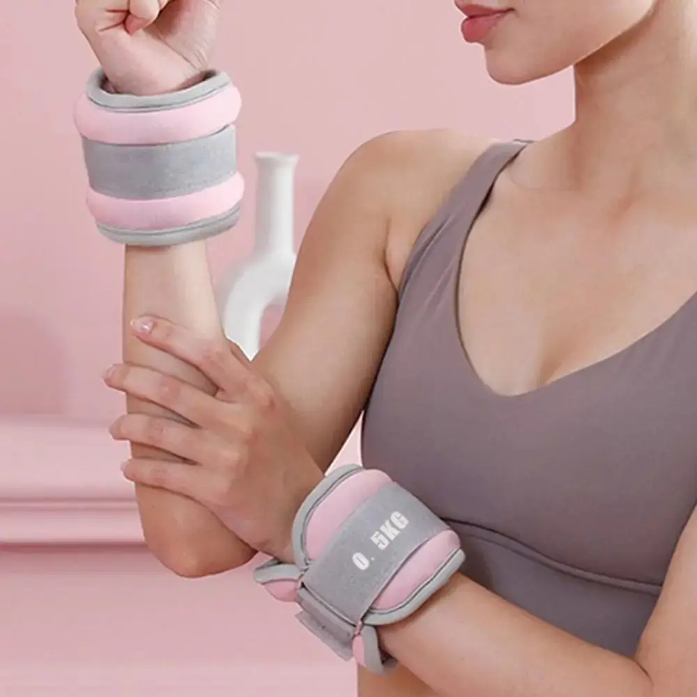 

1 Pair Sweat-proof Wrist Weight Bracelet Sand Filled Breathable Weighted Ankle Weights Universal Yoga