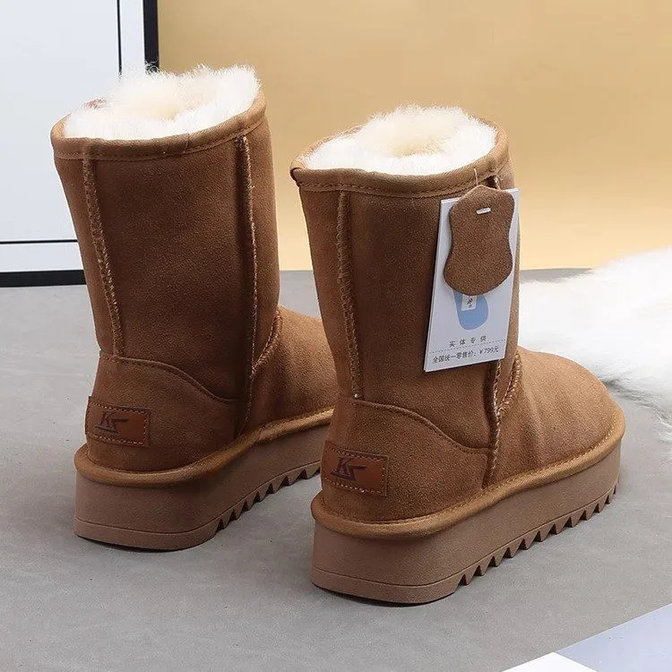 Designer Australië Schoenen Heren En Dames Ultra Mini Schapenvacht Winterlaarzen Dames Platte Schoenen Enkel Snowboots