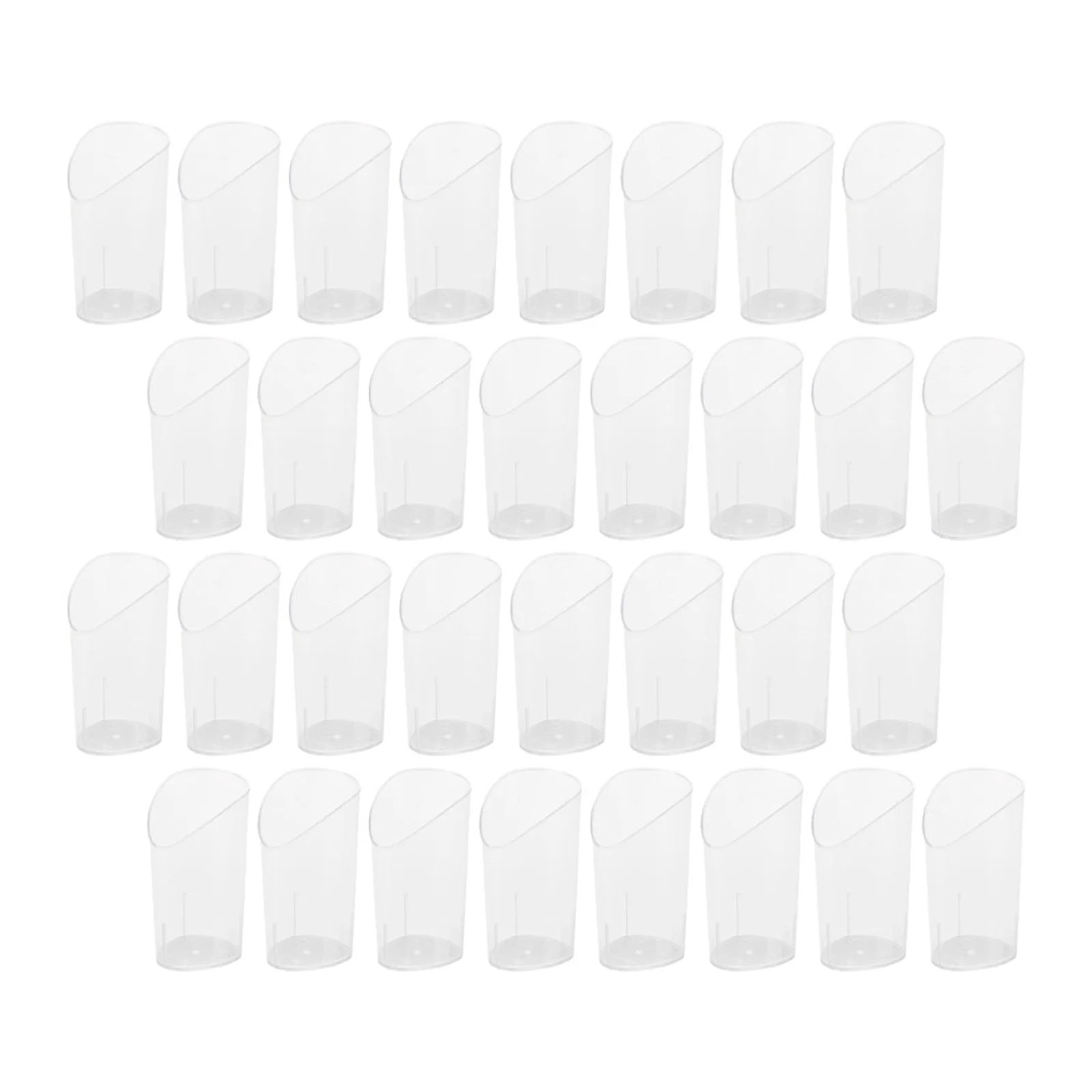

50pcs Clear Mousse Transparent Dessert For Banquet Party Use Hard Plastic Slanted Mouth Design Mini Tiramisu For Pudding Jelly