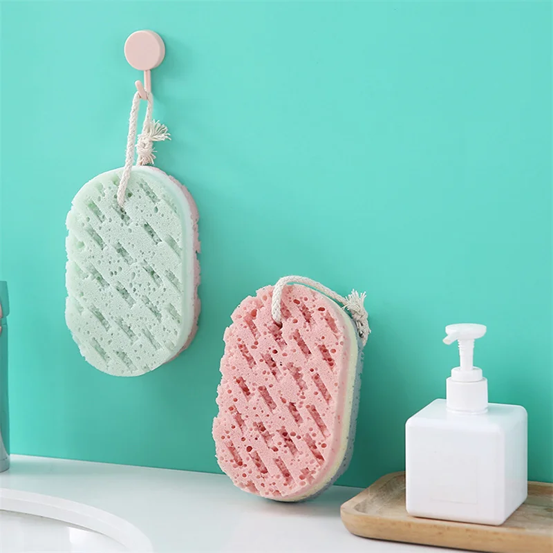 Three Layer Sponge Bath Scrub Bast Wisp Massage Brush Body Washcloth Skin Scrubber Relax Exfoliating Skincare Shower Accessories