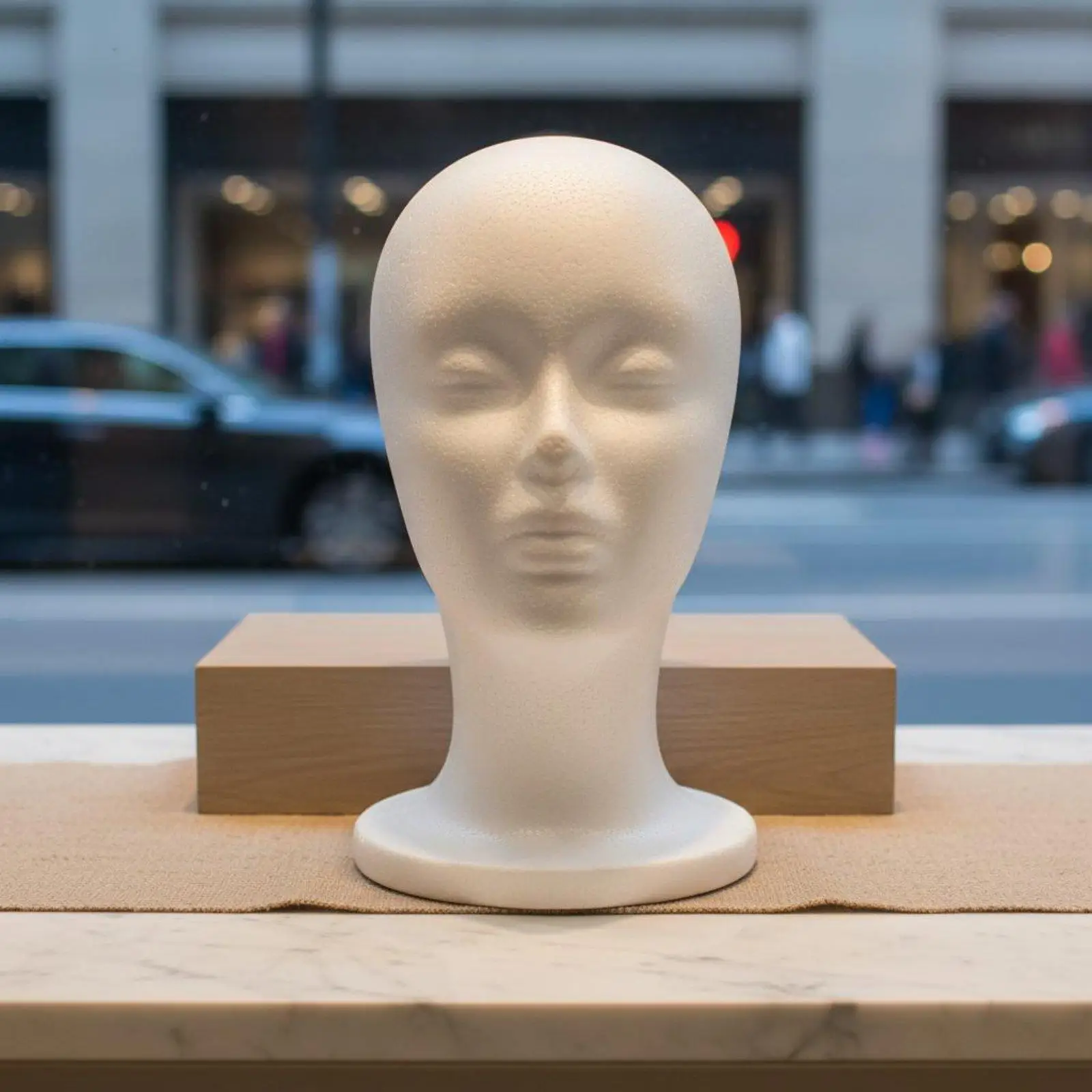 Foam Mannequin Head with Pin Friendly Surface Lightweight Dummy Head Form Display for Hairpieces Wigs and Hats