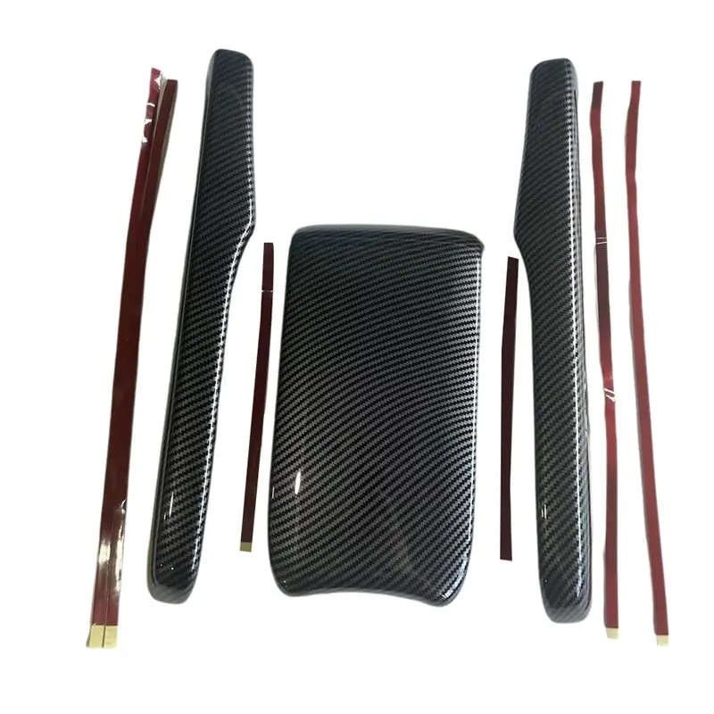 

Carbon Fiber Style 3Pcs/Set Center Console Armrest Box Cover Storage Box Trim For Honda Civic 2016-2021 Arm Rest Pad Lid