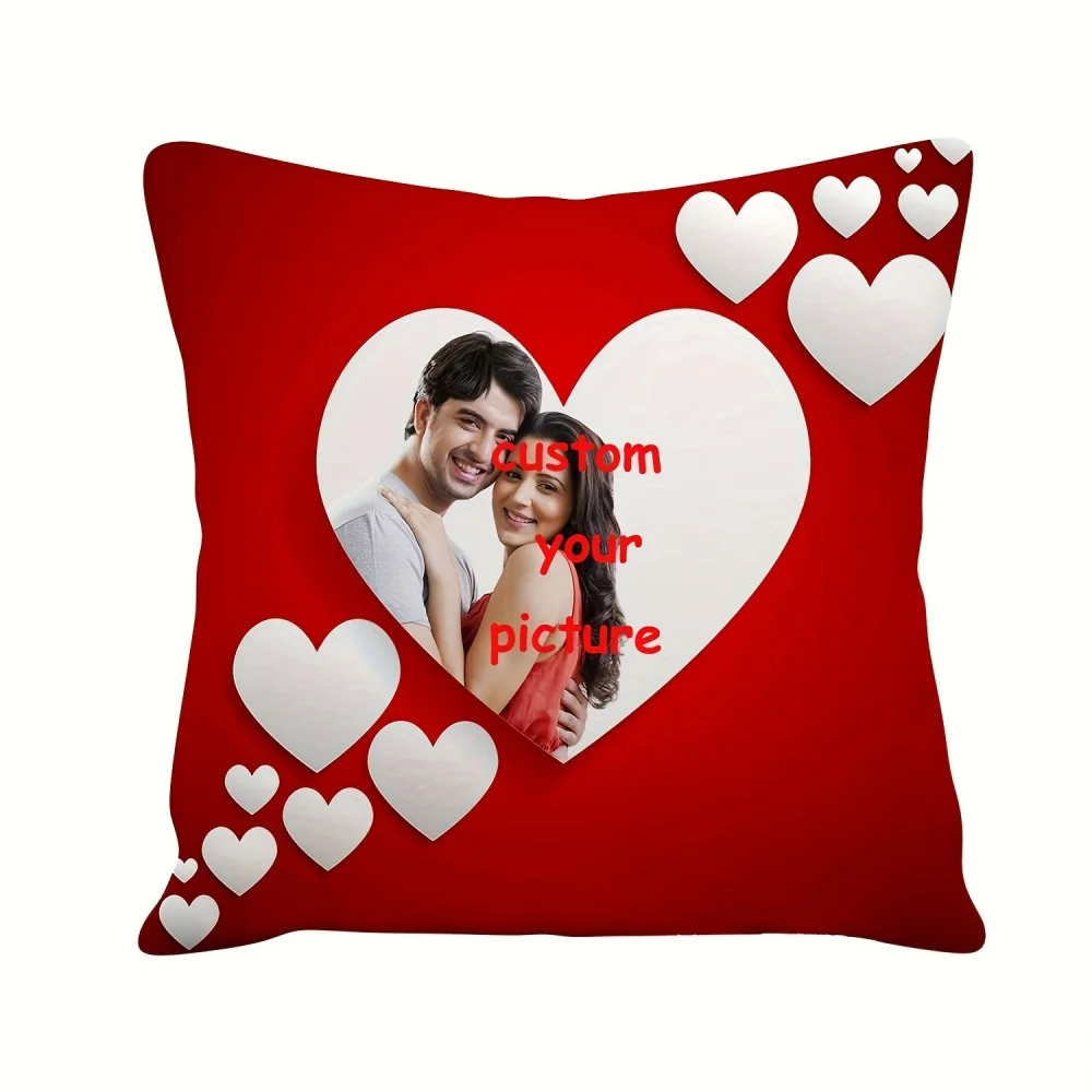 1Pc Custom Photo Throw Pillow-Personalized Double-Sided Design,Soft Plush Cushion with Insert,Perfect Gift for Various Festivals