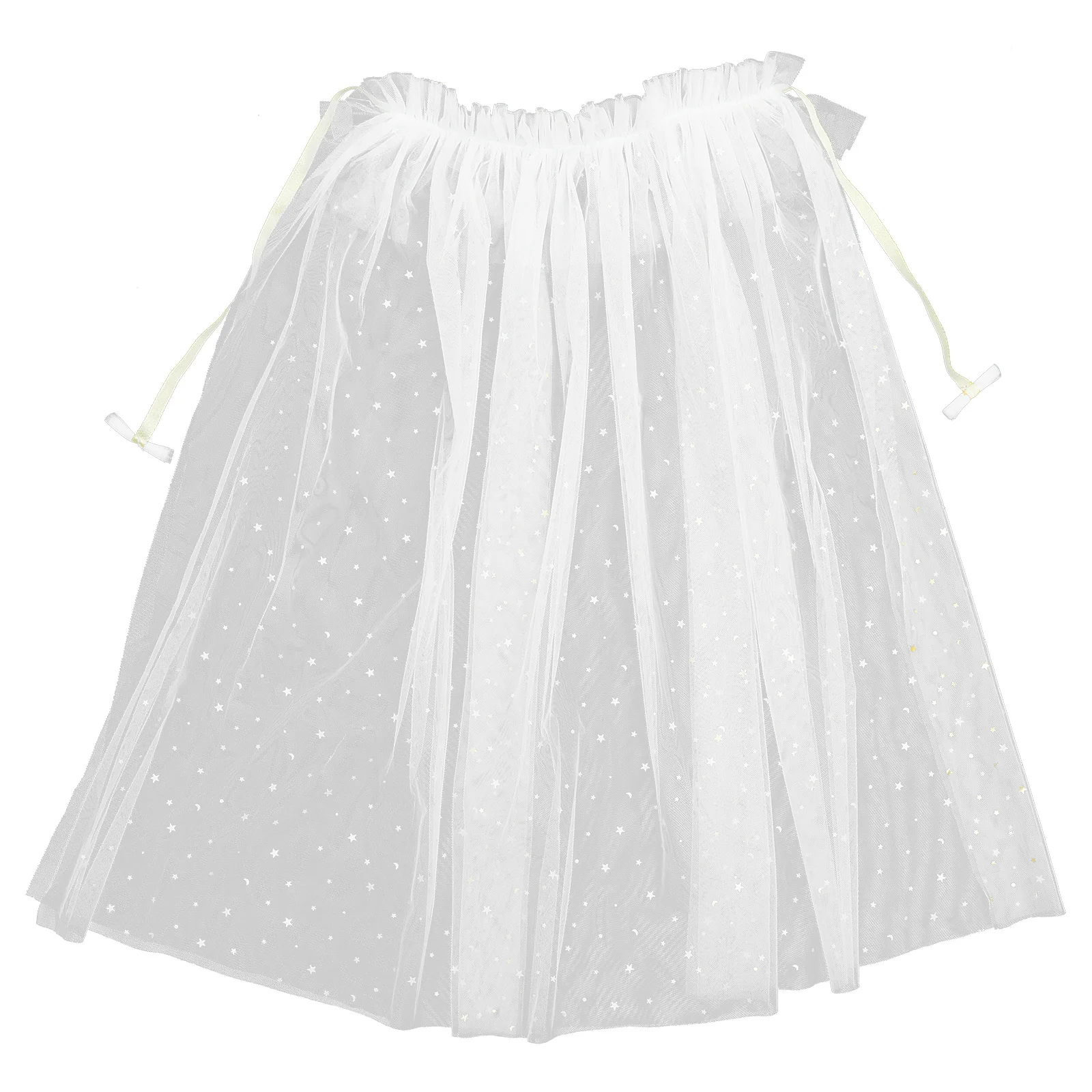 1Pcs Kids White Gauze Cloak Princess Dress Cape Breathable Easy Wear Party Costume for Girls Children Masquerade Cosplay