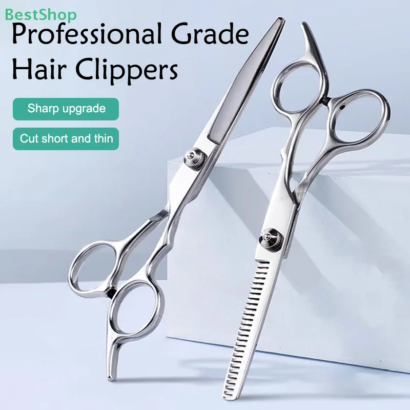 

♥ Профессиональные ножницы для стрижки волос, острые ножницы для волос из нержавеющей стали и филировочные ножницы для салона/домашних парикмахерских услуг