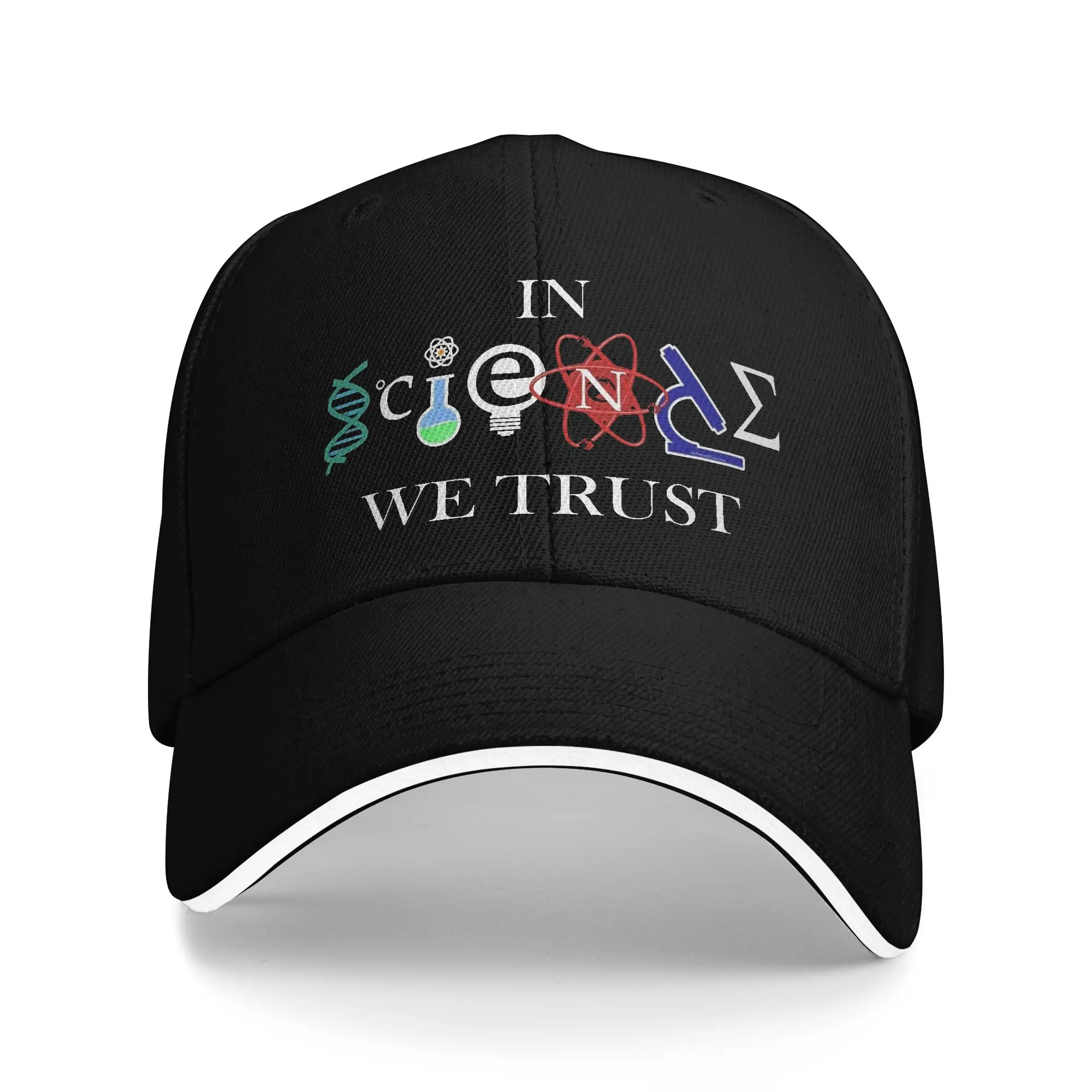 In Science We Trust Science Pun Sun Baseball Cap Summer Couple Women  Design Trucker Hat Sun-Proof Stylish Baseball Caps