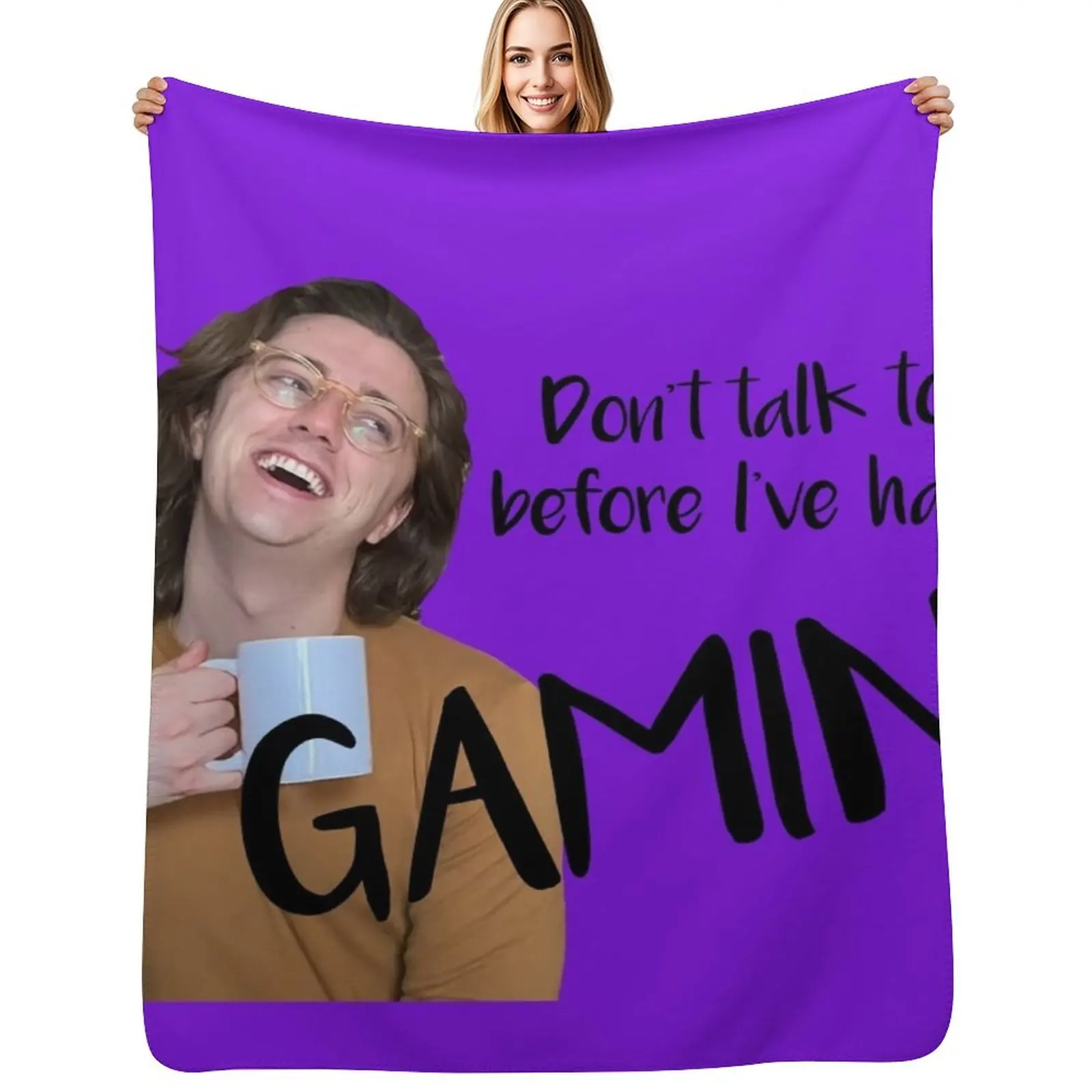 Polygon (BDG) | Don't talk to me before I've had my GAMING. Throw Blanket Kid'S Nap Sofas warm for winter Sofa Throw Blankets