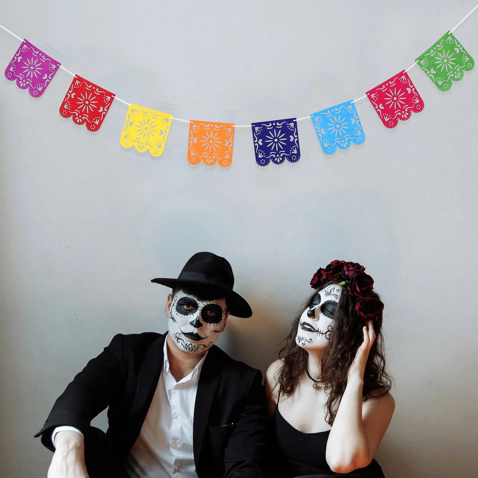 

Felt Hanging Flags Fiesta Party Decorations Colorful Banner Supplies For Day Of The Dead Birthday Shower Carnival Wedding
