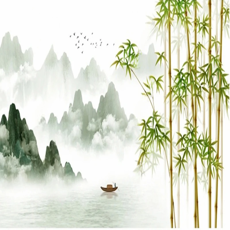 MU8119 Wall Mural Modern Art Hand Painted Leaves Fruit Murals Wall Cloth Dining Room Living Room Background Home Decor Wallpaper