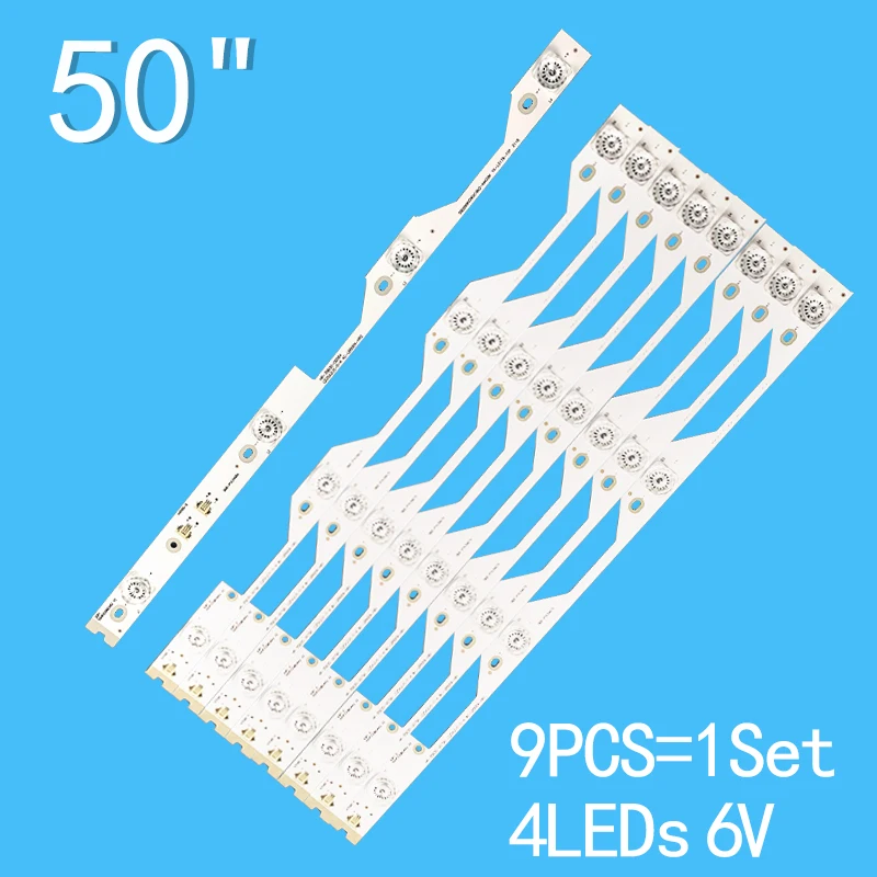 6V 4-lamp 444mm 9PCS (8A+1B) for TCL50 inch  50HR330M04A2 L50P1S-F L50P1-UD 4C-LB5004-HR2 4C-LB5004-HR1 50HR330M04B2