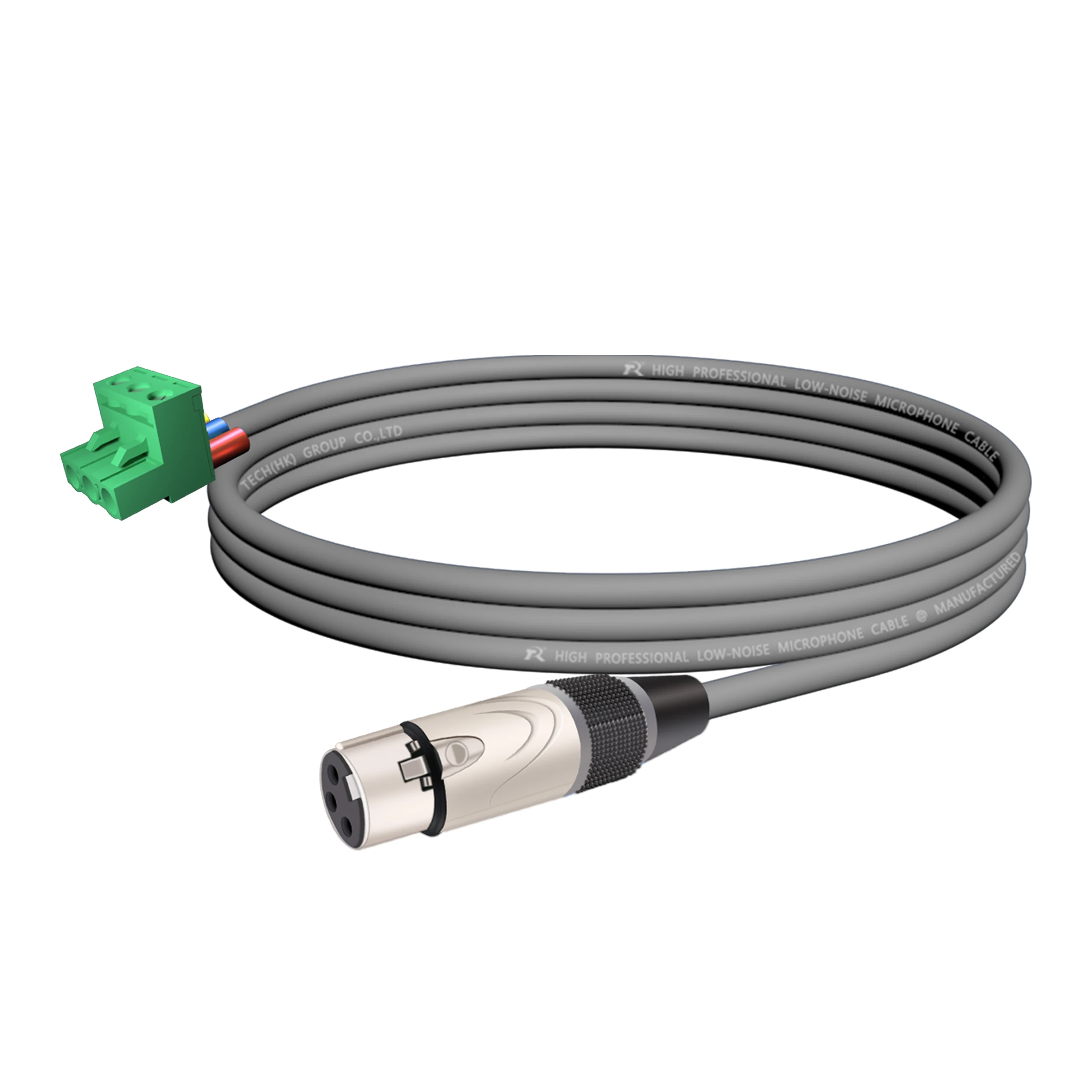 Phoenix-Terminal, direkter 3P-XLR-Anschluss, mit abgeschirmtem Kabel, silberfarbener Metallanschluss mit Anti-Zug-Hülse, zur Konvertierung von Audiogeräten – Detail 7