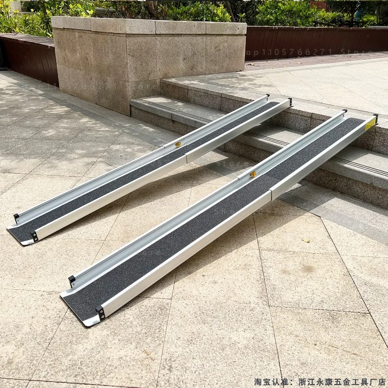 Aluminum alloy wheelchair ramp Portable retractable electric vehicle air case Stair step pad Loading ramp board pedal