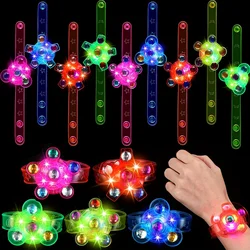 Kid's Glow Watch LED Light Up Fidget Spinner Toys Rotary Gyro Watch Glow In The Dark Party Favors Birthday Gifts Party Supplies