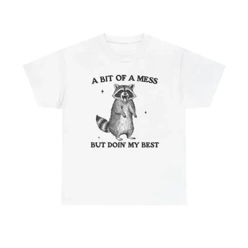 A Bit Of Mess T Shirt Vintage Funny Retro Heavy Cotton