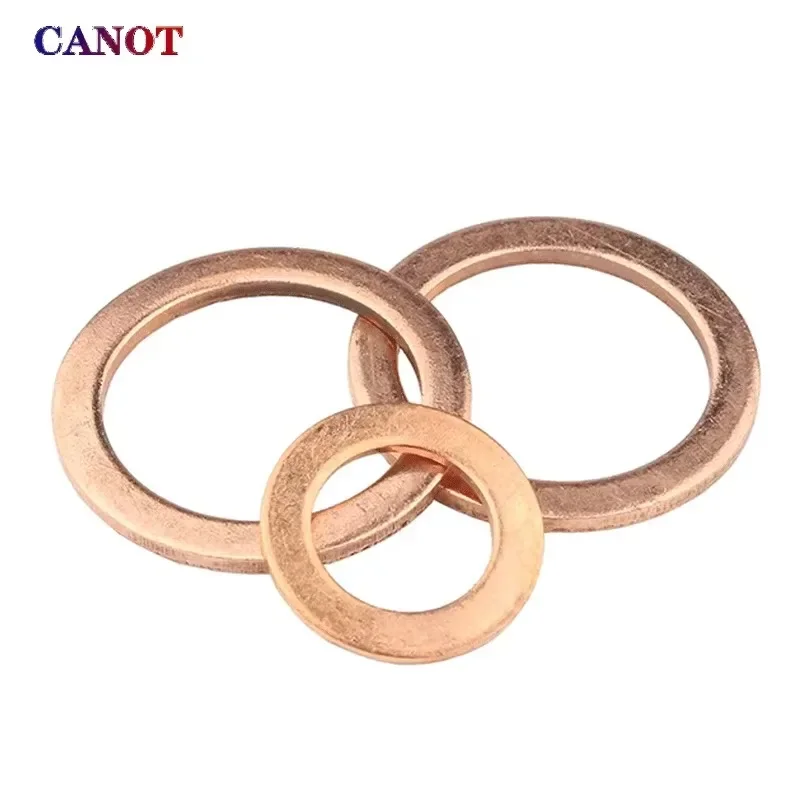 M3 M4 M5 M6 M8 M10 M12 M14 M16 M18 M20 M22 M24 M27 M30 Boat Red Brass Copper Crush Sealing Washer Flat Seal Ring Gasket DIN7603