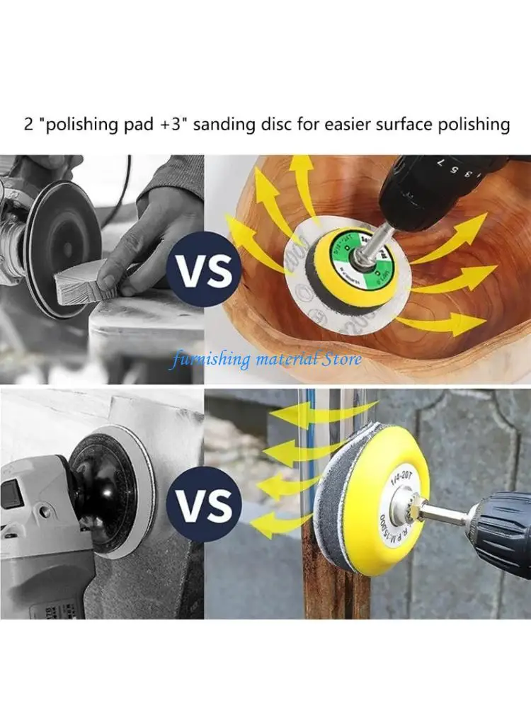 

Y5GD Sandpaper Pad Sanding Disc Set for Angle Grinders Metal Surfaces Treatments