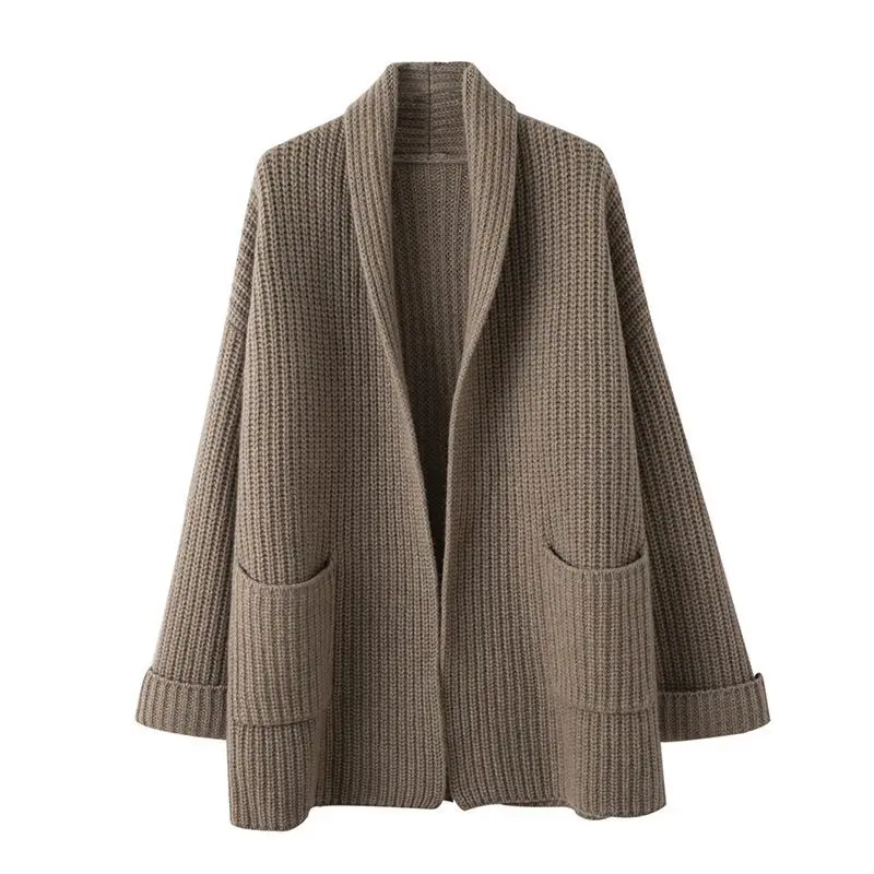 

Ленивый ветер, вязаный кардиган, женский осенне-зимний свитер 2026, новый свитер, пальто, женская свободная длинная куртка большого размера, женская верхняя одежда, топы