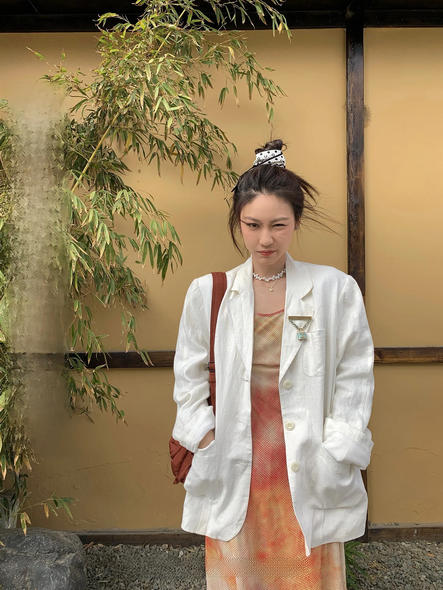 

Romantic Meii Dad ape Casual Suit Jaet Pure Color Commute Sle Long Sve Button up Women's Faion Outerwear