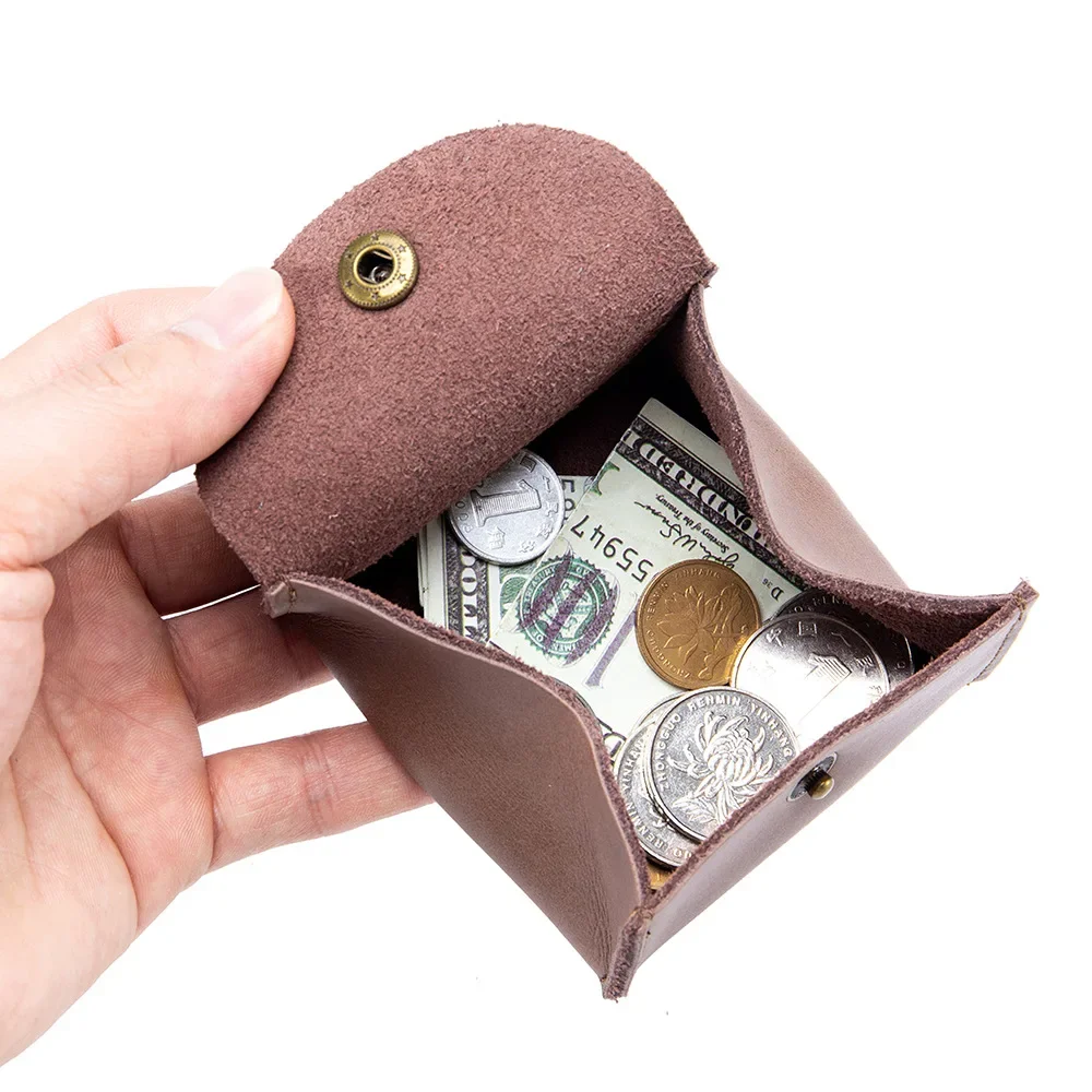 Vintage portfel ze skóry bydlęcej kobiety mężczyźni portmonetka wielofunkcyjna torba na słuchawki etui z uchwytem Mini portfel etui na monety