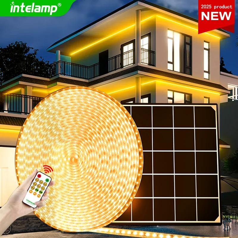 

Solar LED Neon Strip Light 10m 80LED/m 2835 Flexible Light 6x12mm Waterproof Warm High Density Linear Lighting Garden Decoration