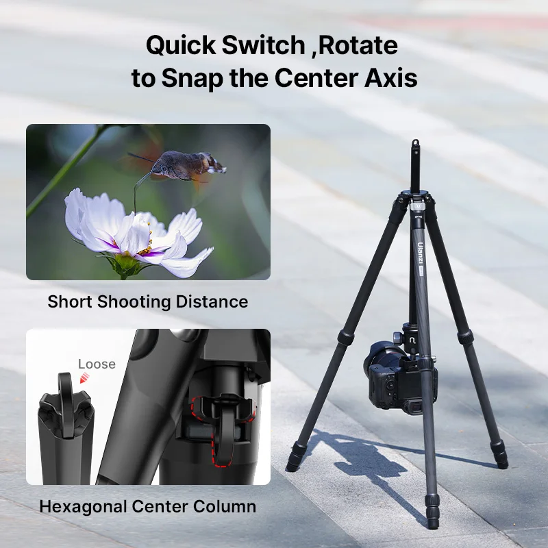 Imagem -02 - Tripé de Viagem Portátil Leve de Fibra de Carbono Ulanzi Mt60 de Altura a 162 m com Monopé 360 ° Esfera Panorâmica para Câmera Dslr