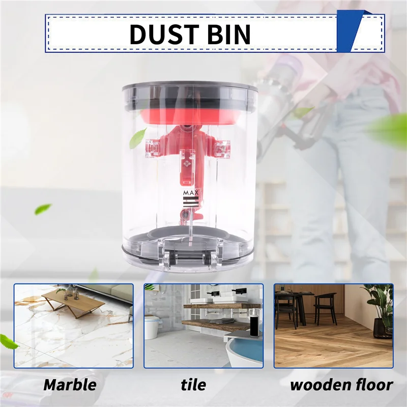 【قطرة السعر! !】صندوق غبار لعلبة المكنسة الكهربائية دايسون V12 النحيفة، أجزاء مجمع الغبار جهاز آلي لتنظيف الأتربة دلو الغبار