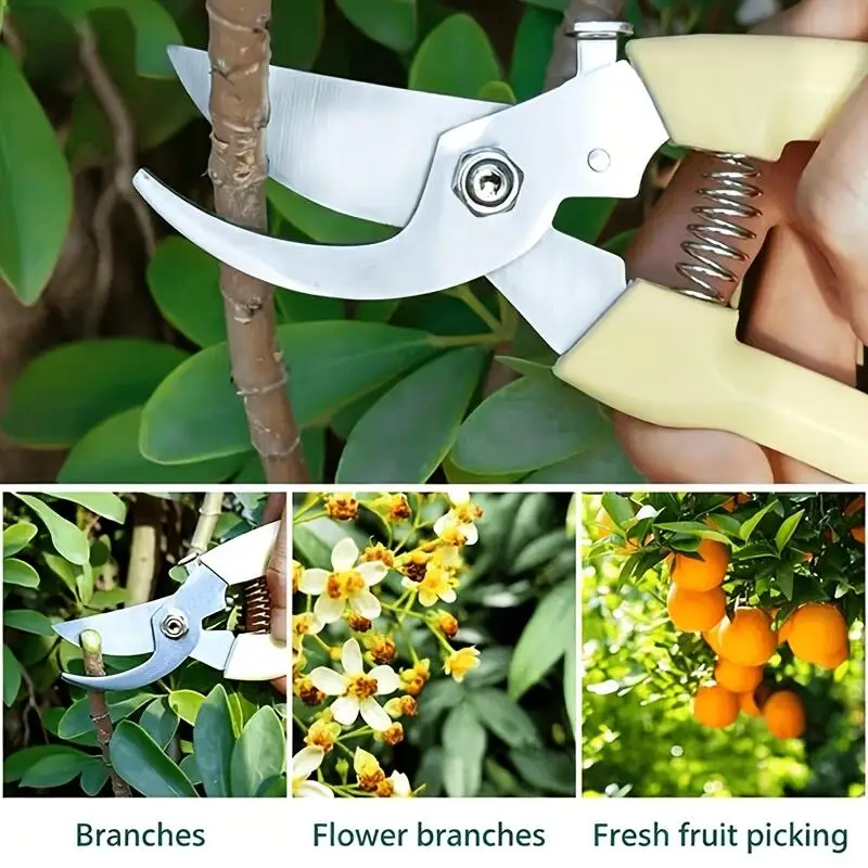 Arden Pruning Shears Set Straight & Curved Branch Cutter with Anti-slip Gardening Gloves Plant Trimming Tool for Fruit Tree Flow