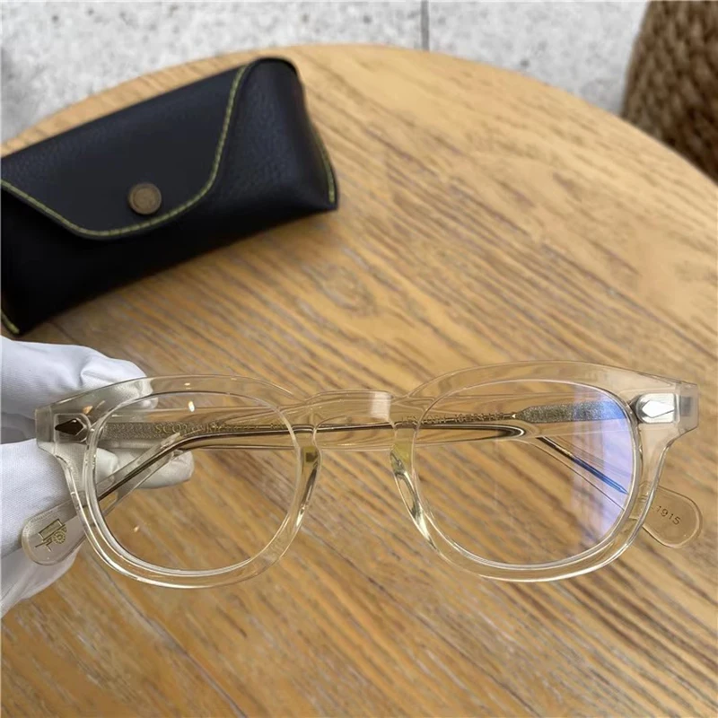 Anti Blaues Licht Gläser Mann Johnny Depp Lemtosh Brillen Frau Vintage Acetat Rahmen Luxus Marke Computer Telefon Brille – Detail 9