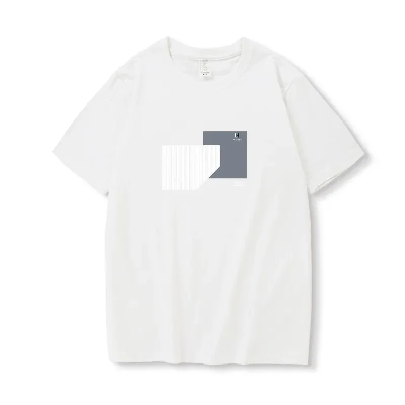 Modern Minimalist Geometric Print Men's Casual T-Shirt With Soft Comfortable Fit For Everyday Wear