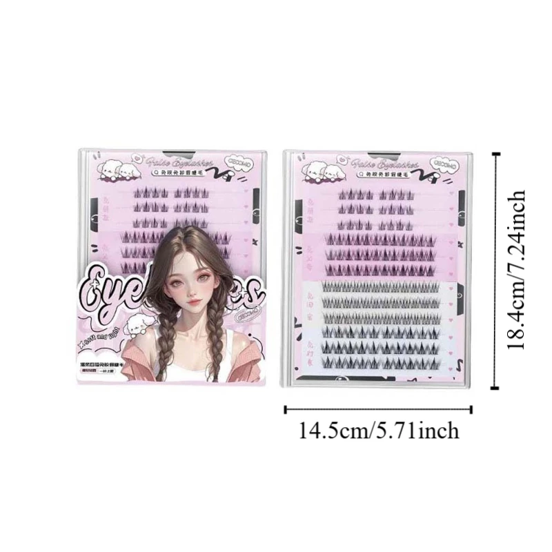 Cílios individuais mistos segmentados, asas oblíquas, grande capacidade, cachos c, cílios postiços, faça você mesmo, extensões de cílios de longa duração