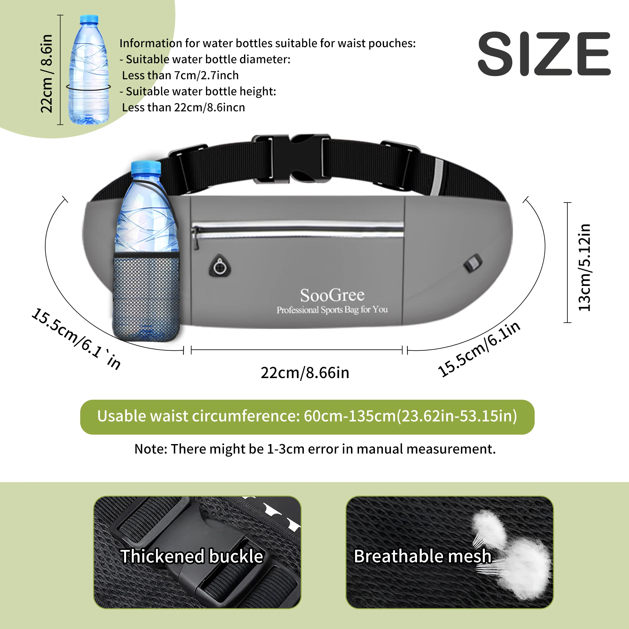 SooGree Slim Running Belt Fann - Running Gear Bag For Men recension och pris