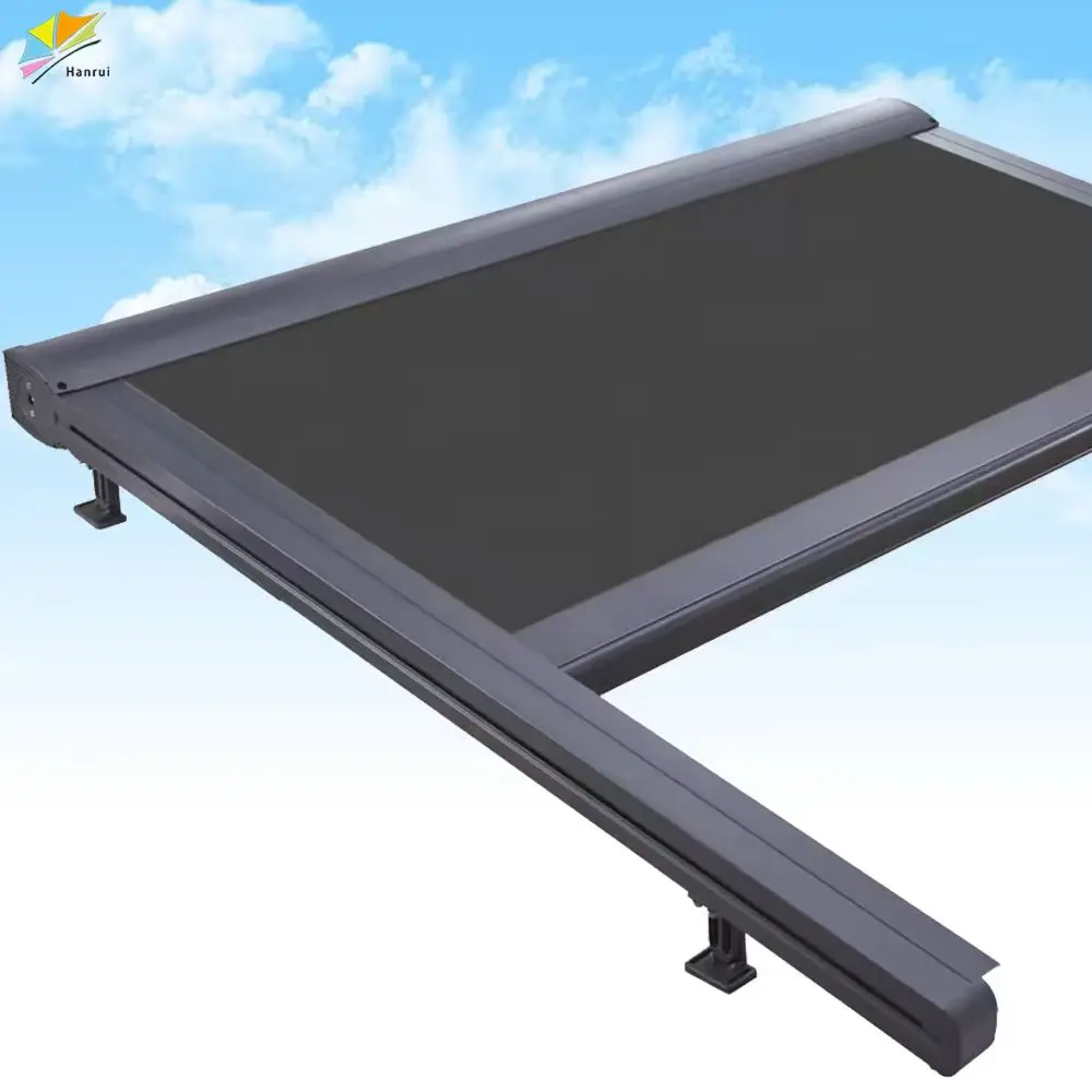 Foshan Aluminum Frame Acrylic Sail Windproof Conservatory Awnings Skylight Sunshade With Remote Control