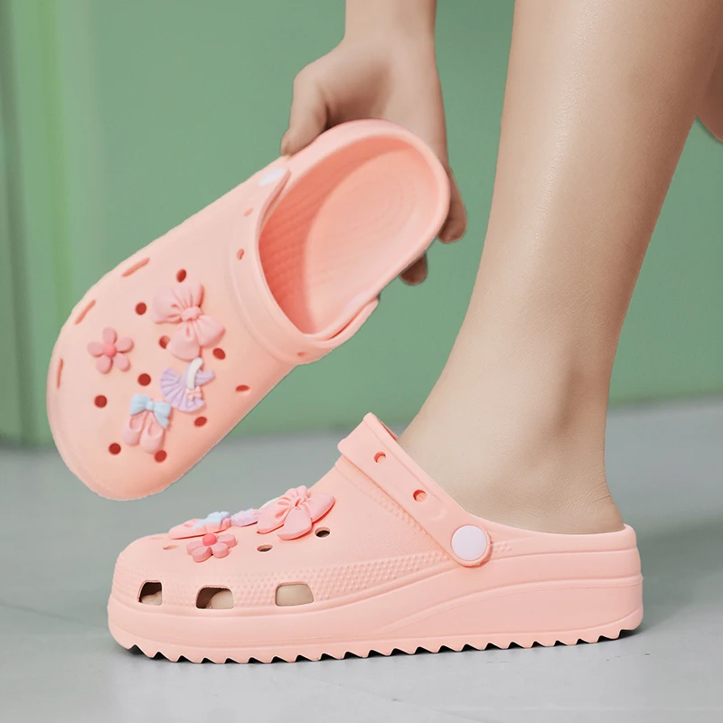 2022 Summer Women Home Garden Sandals Cute Slippers Slip on For Girl Beach Slides Hole Flip Flops Fashion Outdoor Jelly Shoes