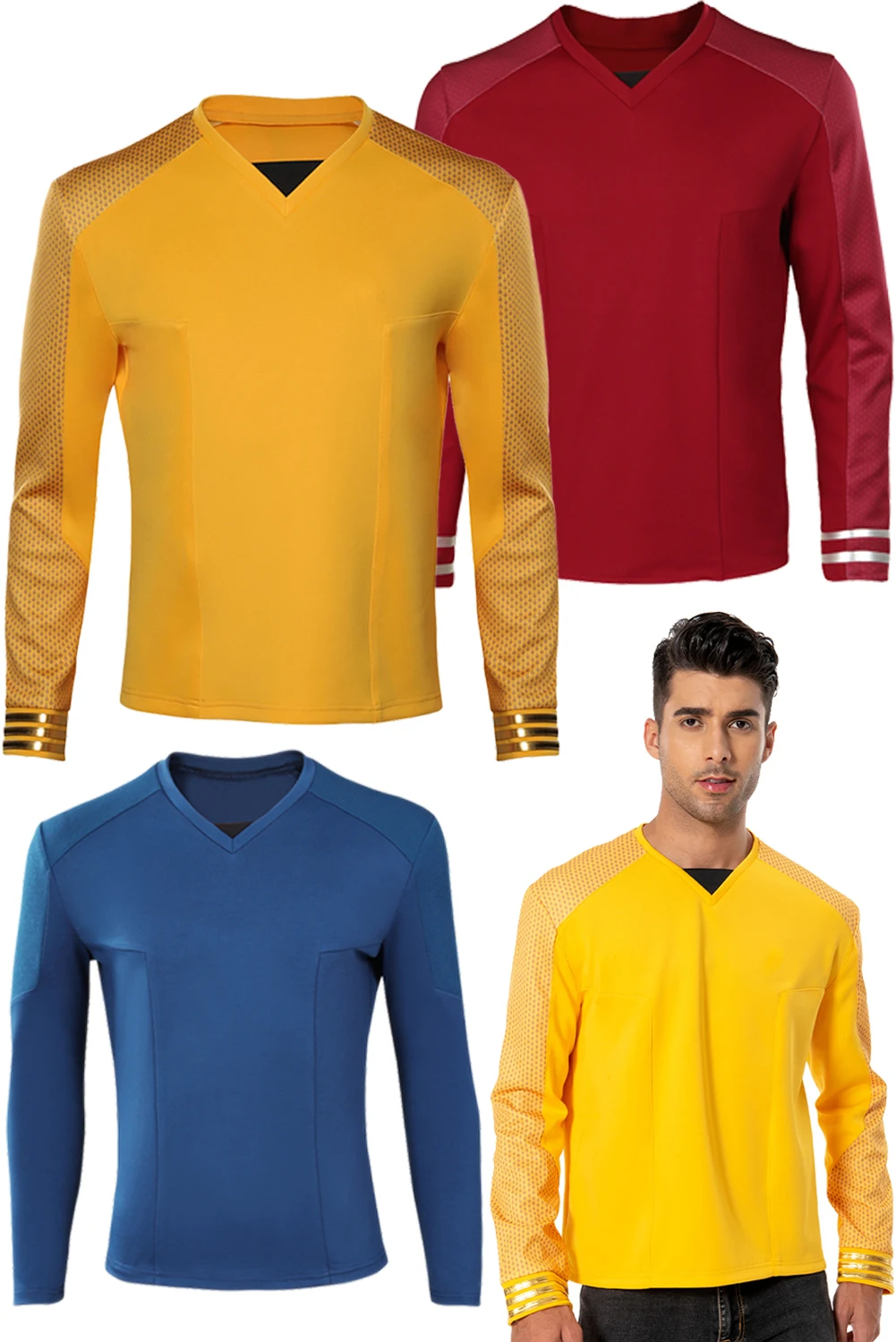 Christopher Pike Spock Cosplay Role Play TV Space Travel Costume Adult Men Roleplay Male Fantasy Fancy Dress Up Party Clothes