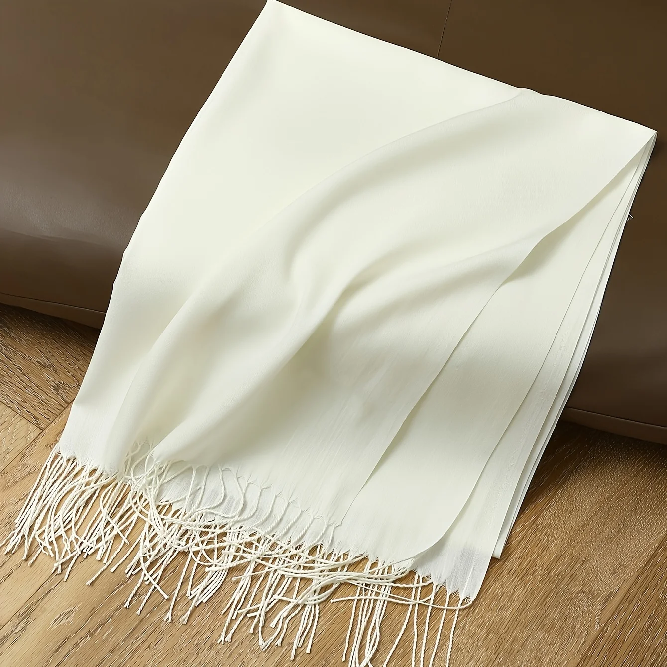 

Роскошный теплый шарф-шаль унисекс – однотонный с бахромой (по краям), неэластичный аксессуар для холодной погоды