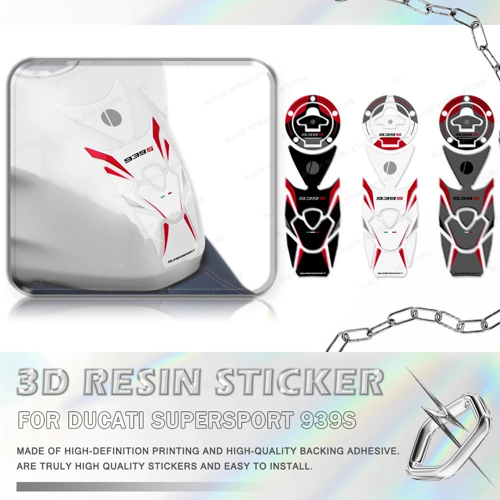 

For Ducati SuperSport 939S 2017-2020 Motorcycle Accessories 3D Epoxy Resin Tank Pad Protection Sticker