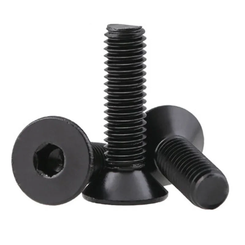 1Best 10pcs M4 flat head screw countersunk heads Hexagon bolt 304 Black stainless steel flats cup screws 6mm-30mm Length