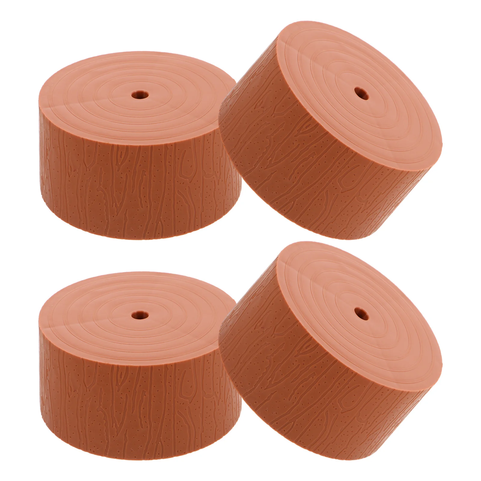 

4pcs Mini Christmas Tree Stand Compact Simulation Wood Stump Base For Artificial Trees Tabletop Fake Tree Holder Faux Stump