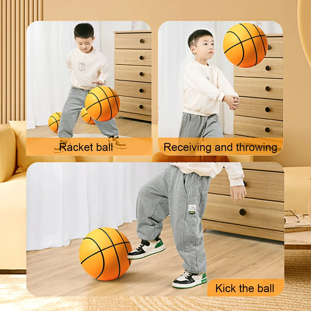 Handleshh Silent Basketball Noise-free Edutainment For Kids Odorless And Eco-friendly Indoor yellow 18cm