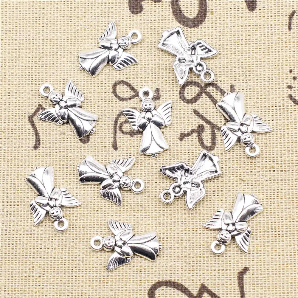 

10pcs Antique Silver Color 15x20mm Angel Charms Handmade Jewerly Diy