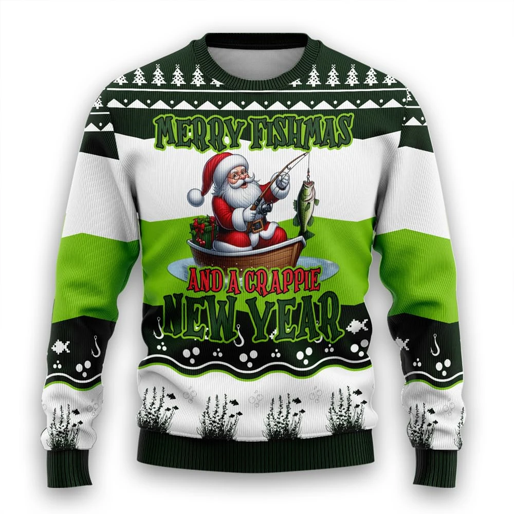 

Толстовки для рыбалки для мужчин, одежда Merry Fishmas, уродливый рождественский свитер, Санта-Клаус, рыба, мужские уродливые свитера, рождественские праздники, забавные
