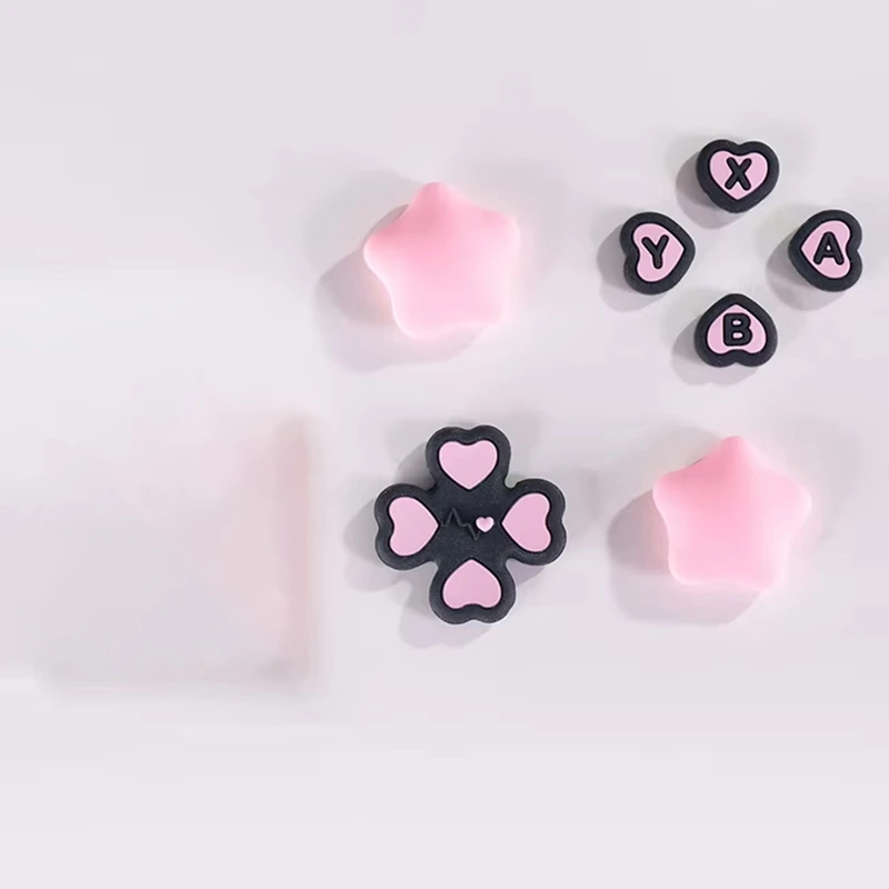 รักซิลิโคนนุ่ม D-Pad Cross ปุ่ม ABXY Key สติกเกอร์ผิวสําหรับสวิทช์ Oled Joy-Con Thumb Stick Grip ฝาครอบหมวก
